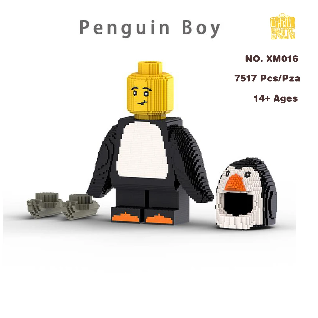 MOC-XM016 Giant Youth Penguin Suit Model con disegni PDF Building Blocks mattoni bambini compleanno regali di natale