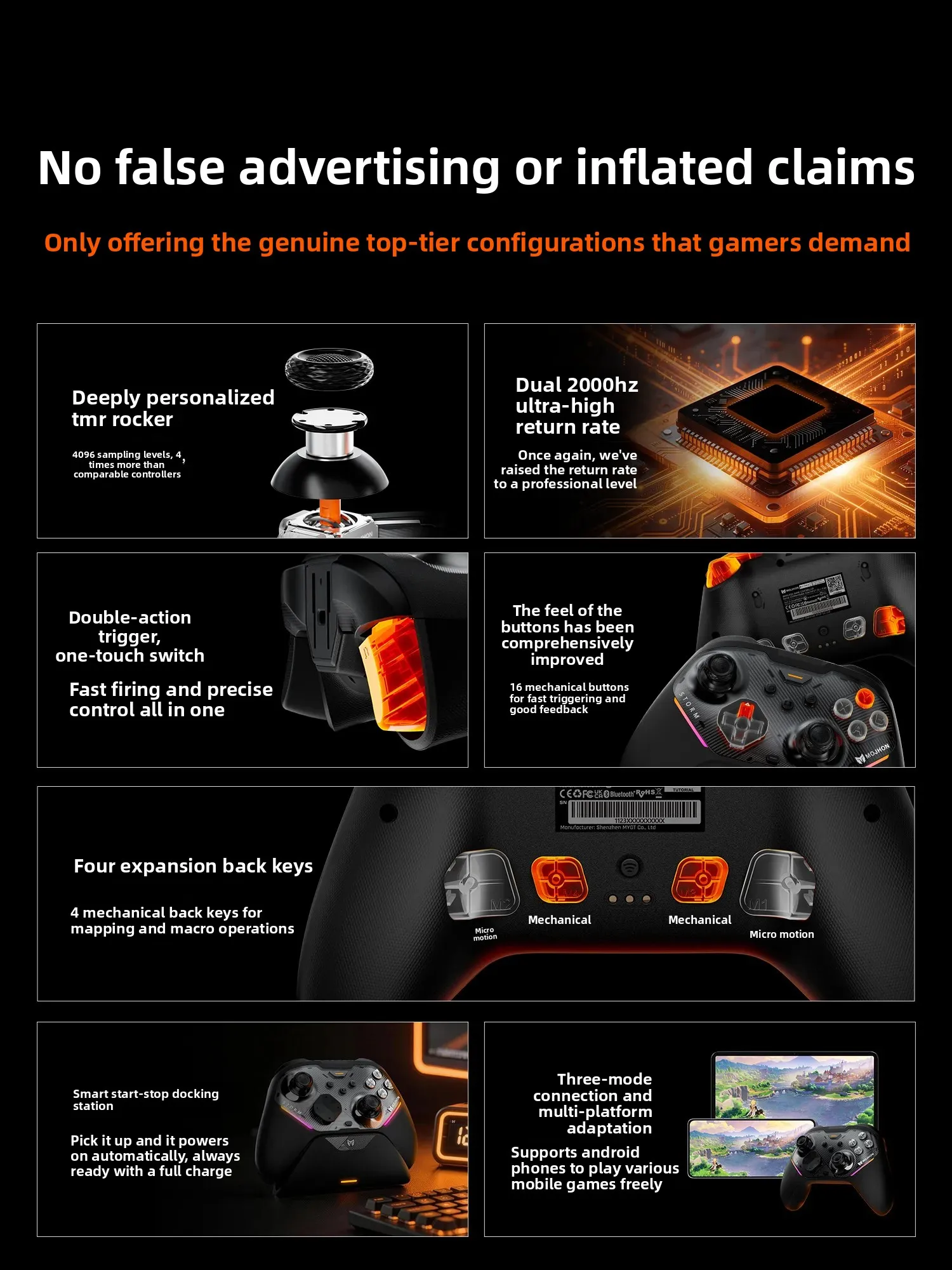 BIGBIG WON Gale 2 Bluetooth Wireless Game Controller TMR Joystick