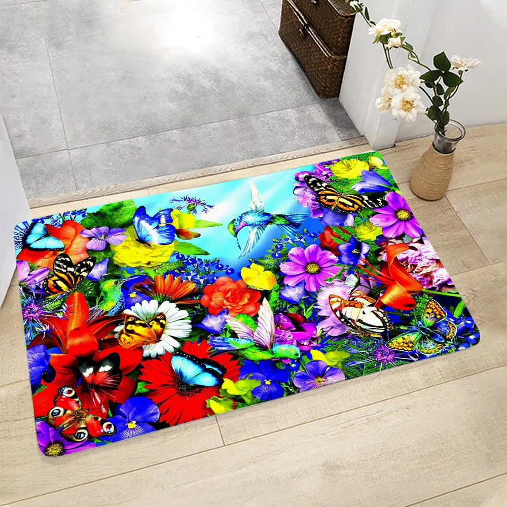 CLOOCL Fashion Flannel Non-slip Door Mat Butterfly 3D Print Decorative Mat Rug Hallway Doorway Carpet Dropshipping