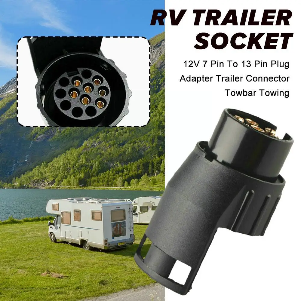 European 12v 7 Pin To 13 Pin Plug Mini Adapter Trailer Rv To Connector Plug Socket Towing Conversion 13 7 Towbar Trail S6b7