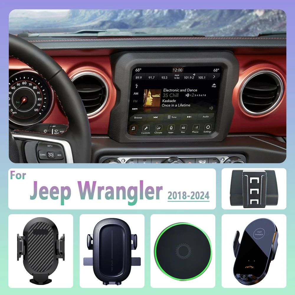 

Автомобильный держатель для телефона Jeep Wrangler 2018 2019 2020-2024, магнитный держатель для телефона с беспроводной зарядкой, автомобильные аксессуары для поддержки Magsafe