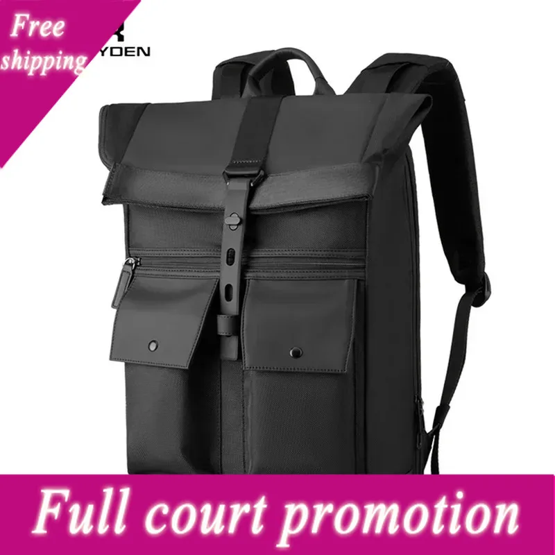 MARK RYDEN Black 15.6inch laptop Multifunctional Waterproof Backpack Daily Travel Bag Casual School Rucksack