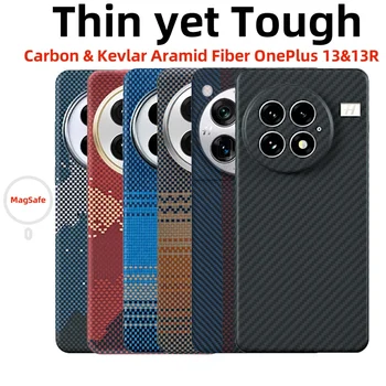 For OnePlus 13/OnePlus 13R Aramid Case Kevlar 600D Carbon Fiber Thin Hard Cover Magnetic…