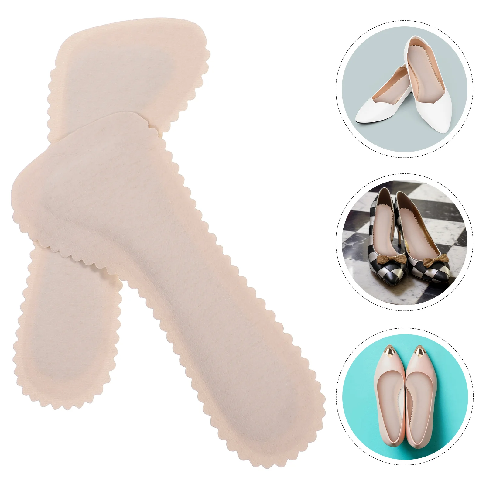 

2 Pairs Cork Cropped Insole High Heels Insoles Absorption Shoe Cushion Non Adhesive Shoes Inserts