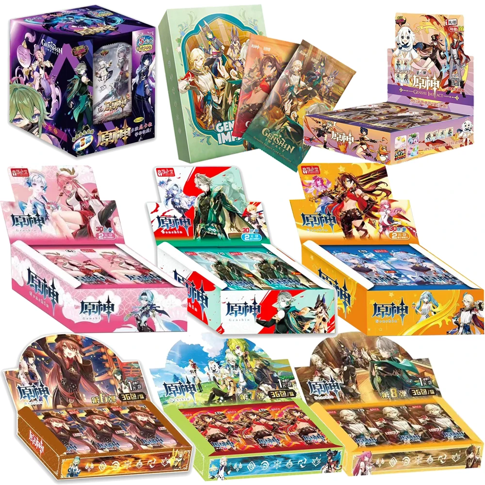 

Genshin Impact Cards Anime TCG Game Collection Pack Booster Box Rare SSR Surrounding Table Toys For Family Children Gift