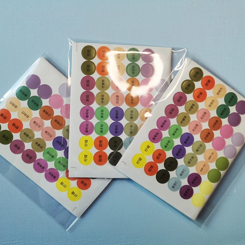 192pcs/Sheet Practical Colorful Paper Stickers Labels for Glass Essential Oil Bottles Cap Lid Labels Blank Round Circles Sticker