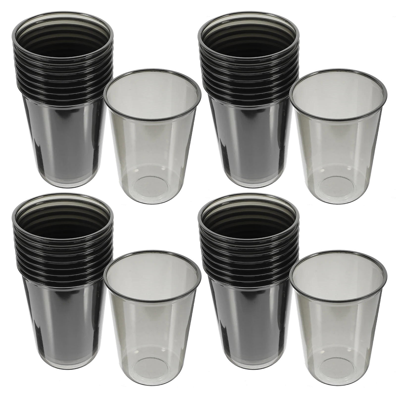 

50 Pcs PET Disposable Coffee Tea Cups 500ml Black Transparent Juice Fruit Plastic Clear Milk Set Smooth Edge Daily Storage