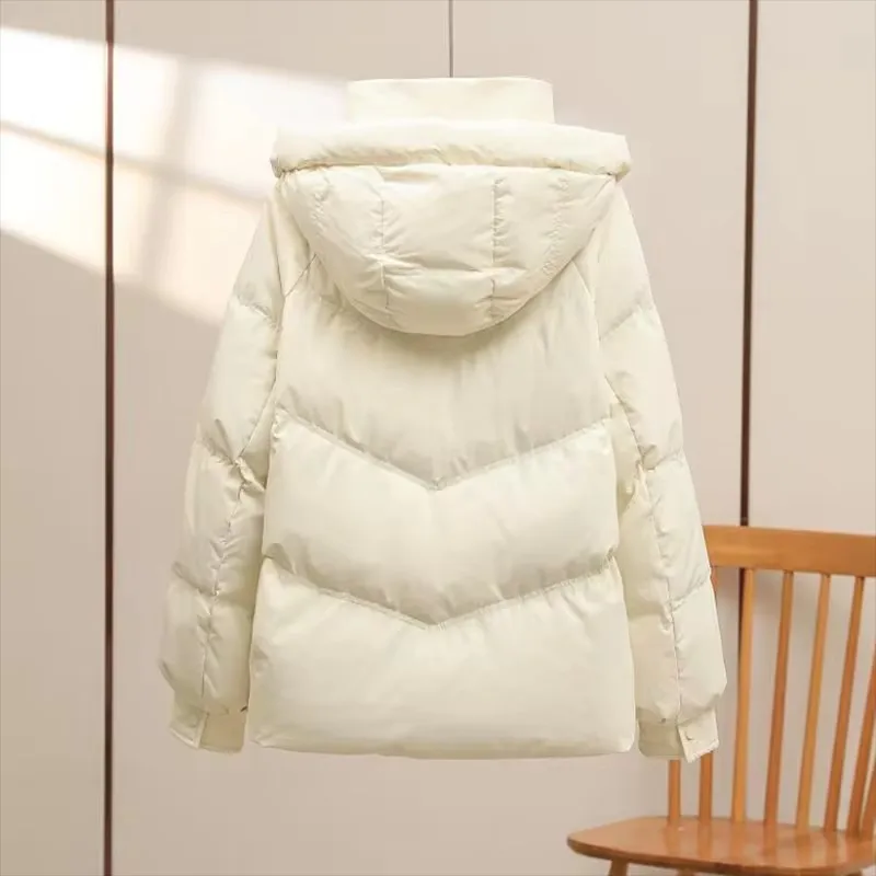 2025 Nuovo Inverno Con Cappuccio Imbottiture Giacca di Cotone Imbottito da Donna Allentato Addensare Caldo Breve Parka Cappotto Femminile Casual Neve Outewear