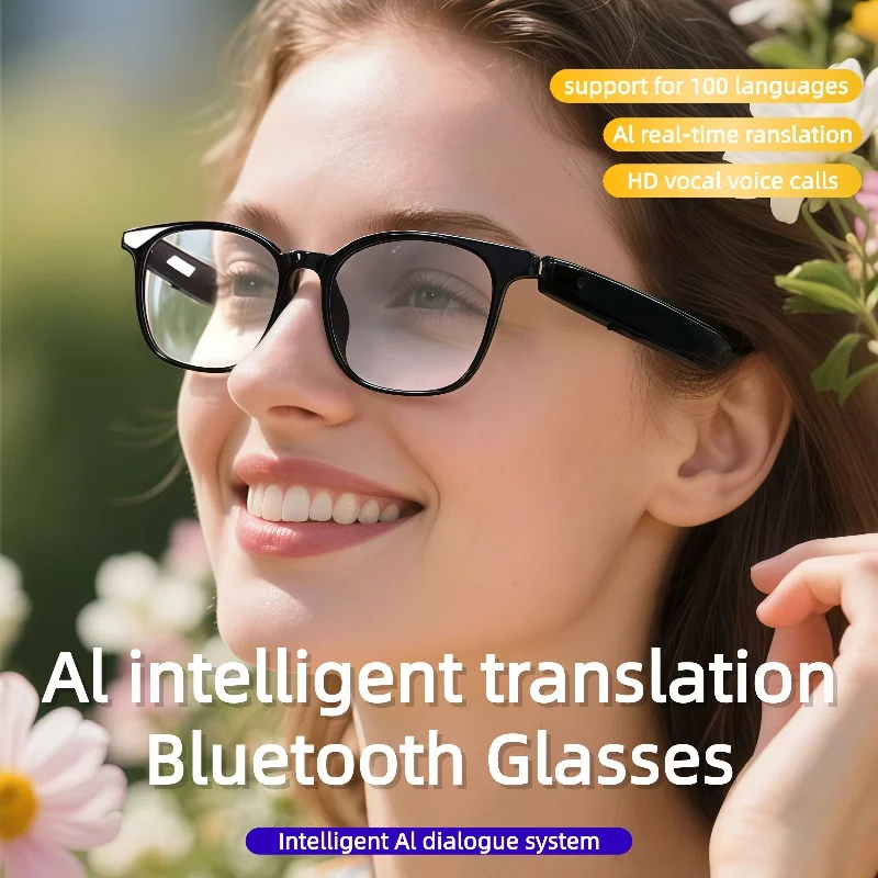 

F19 Smart Bluetooth Translation Glasses AI Voice Recognition Translation Long Battery Life HD Calling Bluetooth 5.3