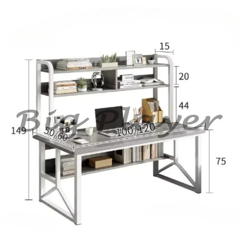 Computer Desktop Desks Home Writing Desk Reading Desk Student Study Desks Table Bedroom Furniture Simple with Bookshelf Table M