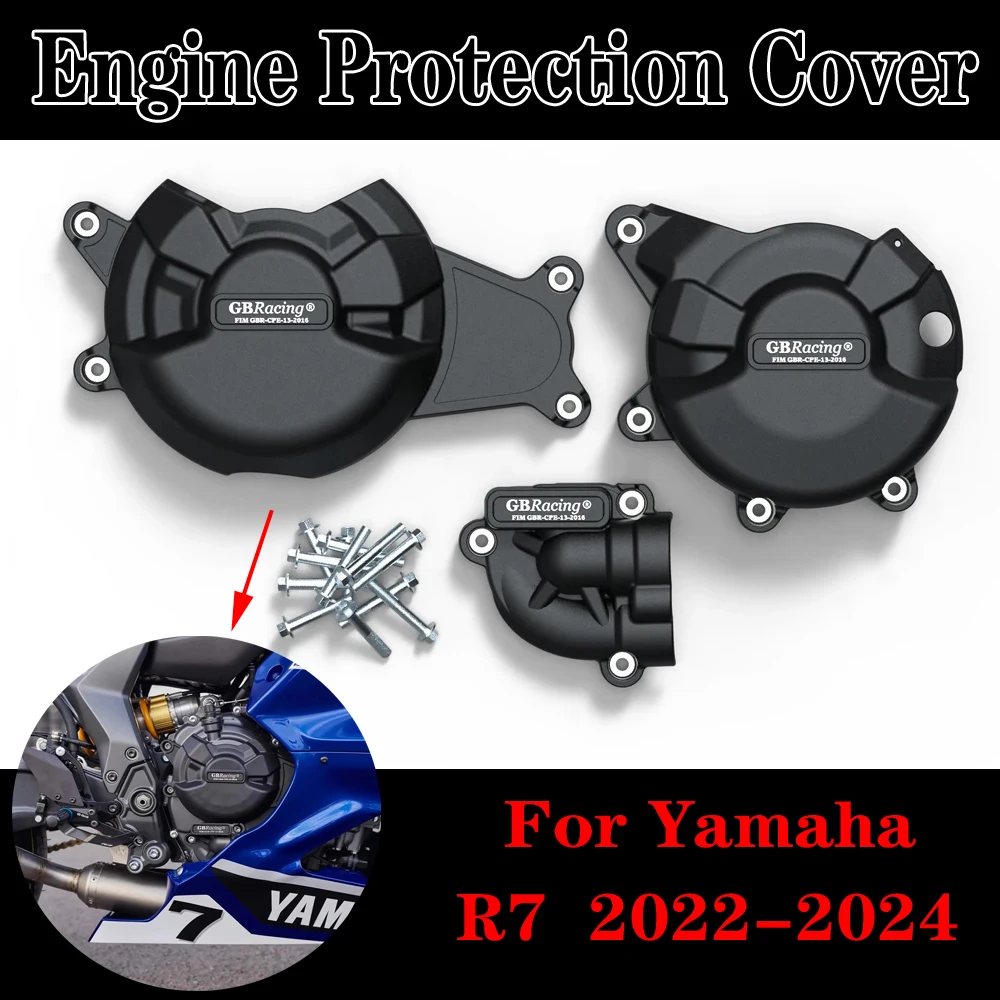 Pelindung mesin sepeda motor balap YZF-R7 GB, penutup pelindung mesin sepeda motor balap untuk YAMAHA R7 2021-2023