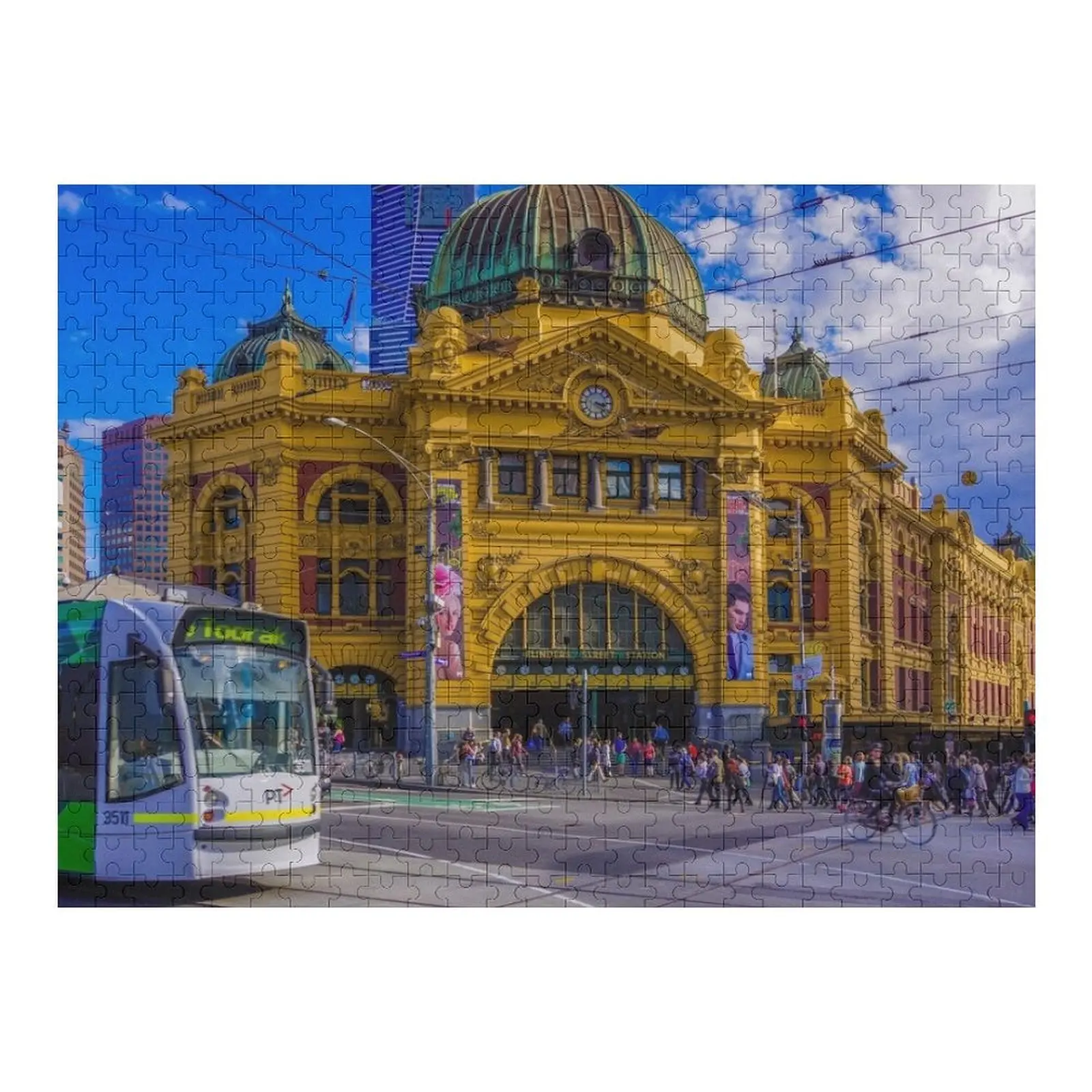 

Пазл Cyclist at Flinders Street Station с фото Персонализированные идеи подарков Woodens для взрослых Пазл