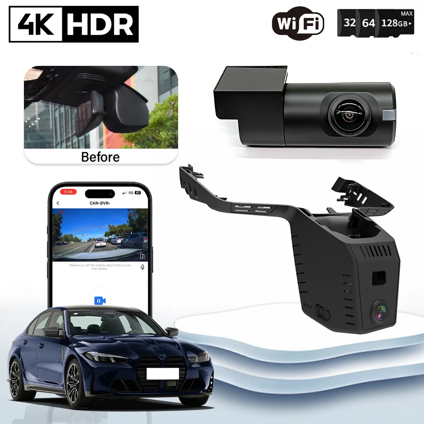 

For BMW M3 M4 M340i 2024 2025 2026 Plug and Play UHD 4K 2160P Dash Cam Car Camera G-sensor video recorder Loop recording Car Dvr