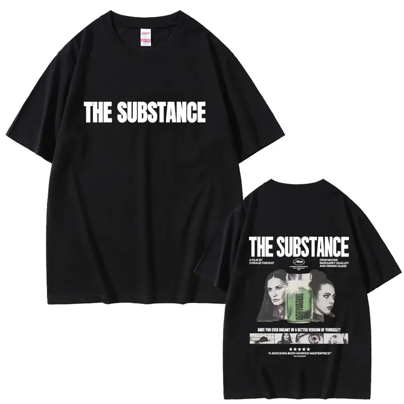 

Horror Movie The Substance Graphic Print T-shirts Men Women Fashion Trend Streetwear Male Casual Soft Cotton Oversized T Shirt