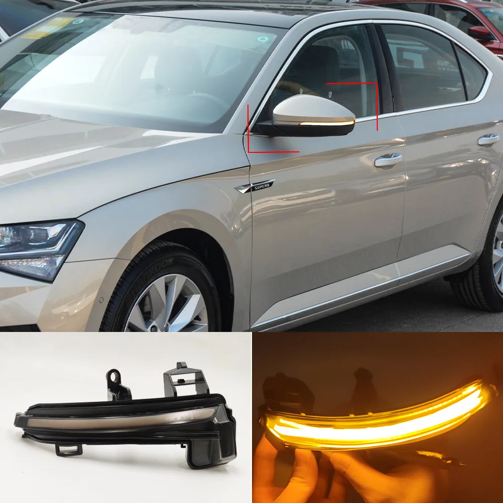 

For Skoda SUPERB A7 B8 MK3 III Typ 3V rearview mirror water turn signal