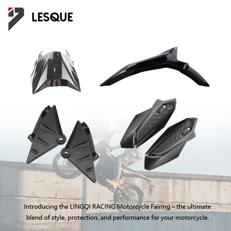 LESQUE Pit Dirt Bike Fairing Body Cover Kit Black Fender Mudguard Hand Guard Shield For SURRON Ultra Bee Electric Bicycle E-bike