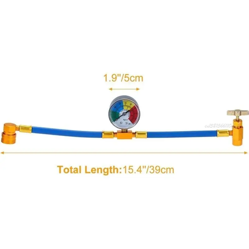 مقياس ضغط 27RB مجموعة خرطوم شحن مجموعة تكييف الهواء شحن المواد النحاسية المواد النحاسية مثالية لأنظمة التبريد
