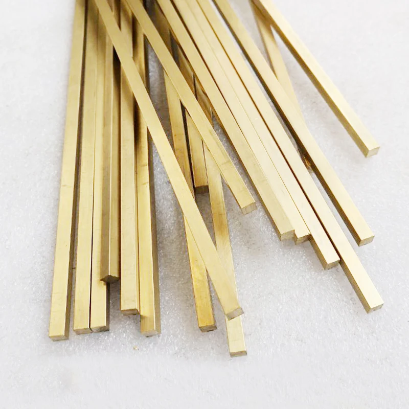 Длина 500 мм, латунный квадратный стержень, плоский стержень, твердый стержень 1x1,5x1,5/2x2/2,5x2,5/3x3/4x4/5x5/6x6/7x7/8x8/9x9/10x10~19x19 мм, металлическая полоса