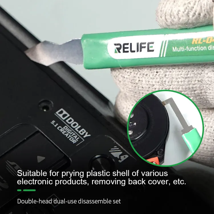 RELIFE RL-049A Doppelköpfiges Multifunktions-Hebelmesser für iPhone und Android zum Entfernen der Glasrückabdeckung, Blechschabemesser-Werkzeug – Detail 8