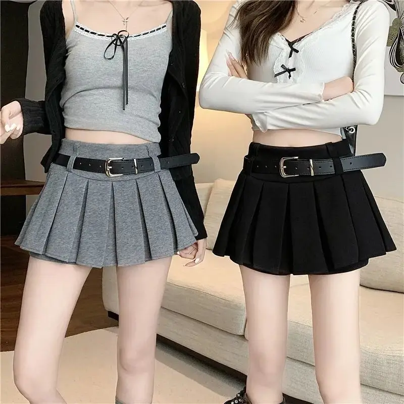 

Плиссированная юбка с высокой талией, костюм для пикантных девушек, весна 2024, Новое поступление, универсальная юбка для миниатюрных женщин