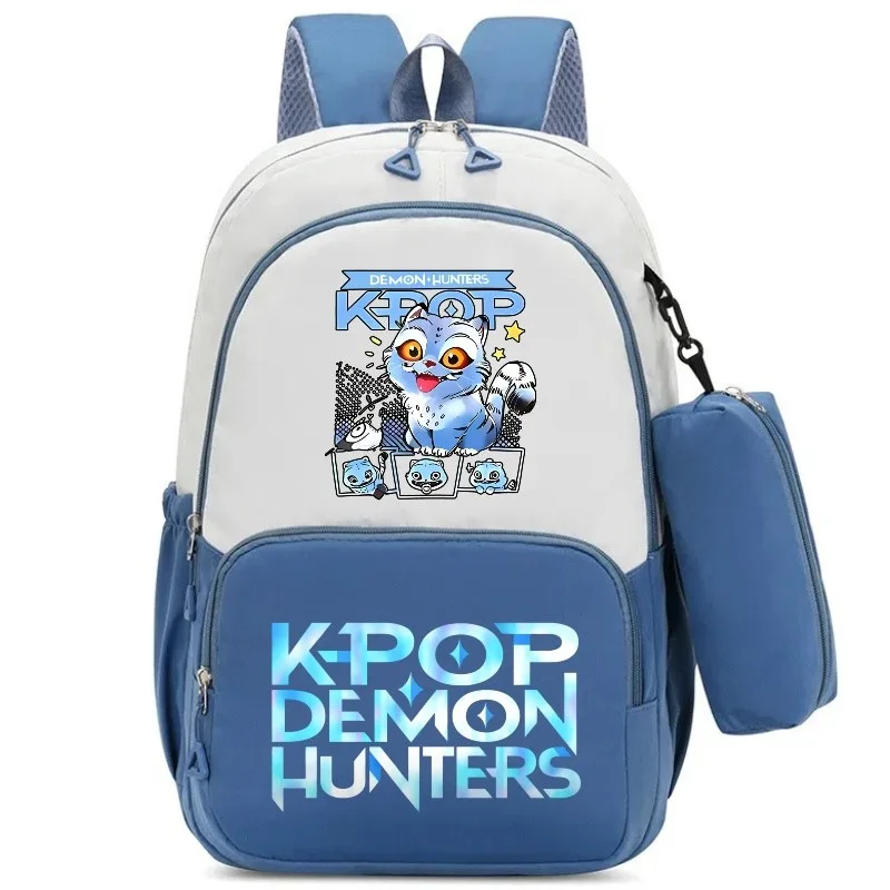 حقيبة ظهر Kpop Demon Hunters مطبوعة برسوم كرتونية مكونة من قطعتين حقيبة ظهر لطيفة محيطية للمدرسة الابتدائية والمدرسة المتوسطة حقيبة ظهر هدايا #5