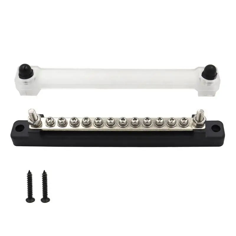 31BC Bus Bar & Cover Ground Distribution Block Universal Car Boat Marine Pickup Trailer Power Distribution Terminal Block