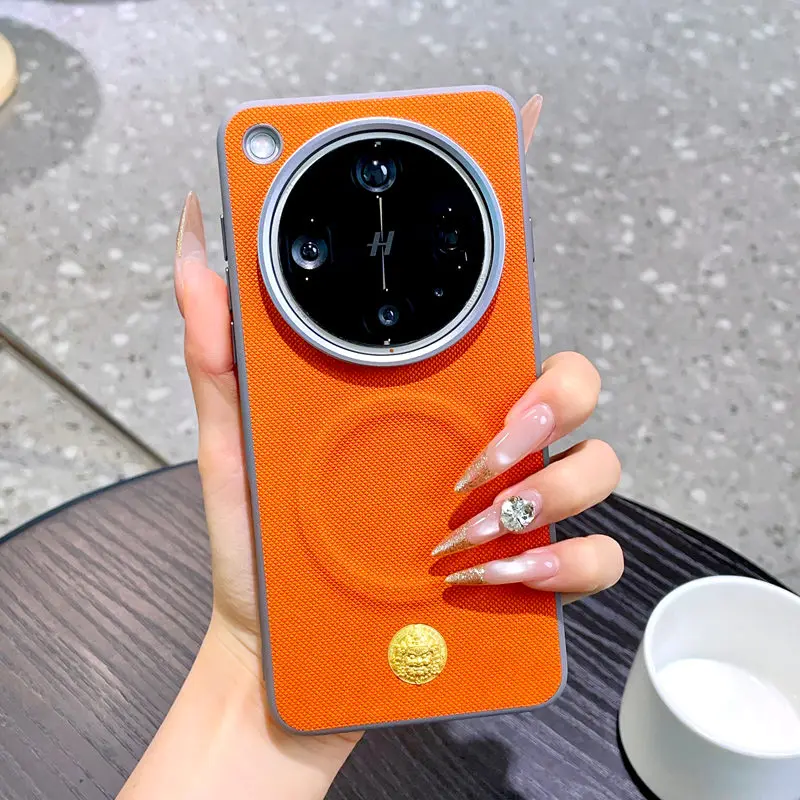 For OPPO Find X9 X8 X7 Ultra 5G Case Luxury Matte Leather Magnetic Wireless Charging Shockproof Hard Back Cover Accessories
