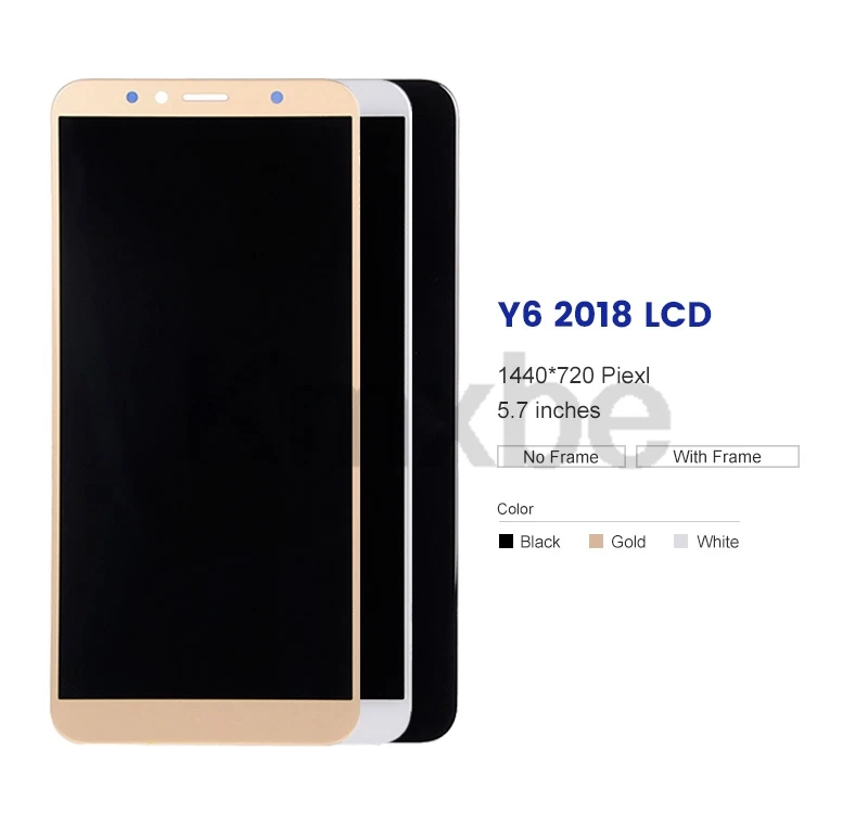 5,7" LCD dla Huawei Y6 2018 ATU-L11 LX3 L21 L22 Wyświetlacz LCD Ekran dotykowy Digitizer Zespół z ramką dla Y6 Prime 2018 LCD