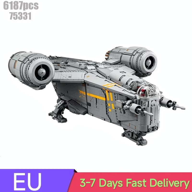 6187 pièces Le Razore Crestd Assemblage de blocs de construction Grand vaisseau spatial Briques Jouets Cadeau d'anniversaire pour adultes Compatible avec le set 75331
