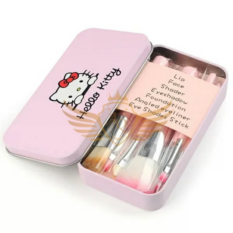 Hello Kitty Cosmetic Bag Storage Iron Box Makeup Brush Set Makeup Brush Set with Case Mask for Face Women Foundation Organizer