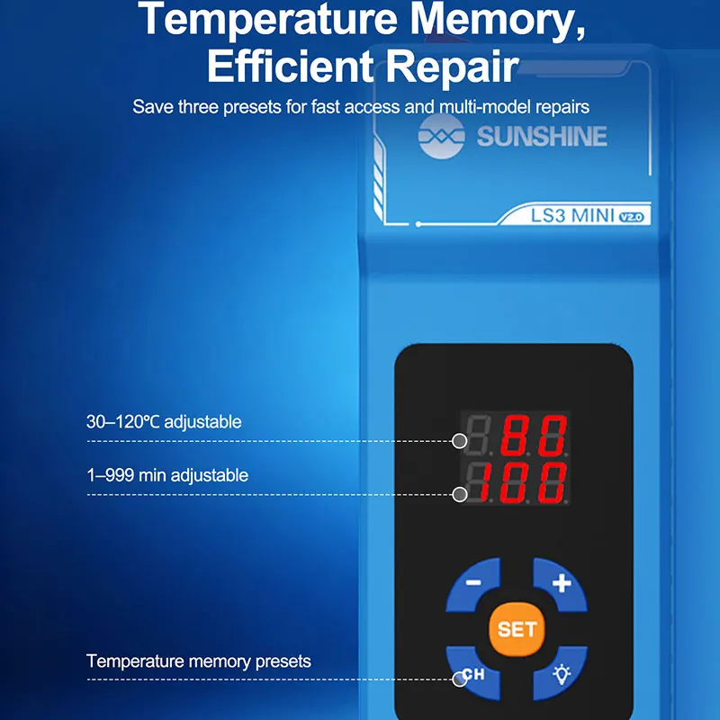 SUNSHINE LS3 Mini tragbarer LCD-Bildschirmentferner, intelligente Temperaturregelung, für Mobiltelefone und Tablets unter 10,5 Zoll – Detail 10