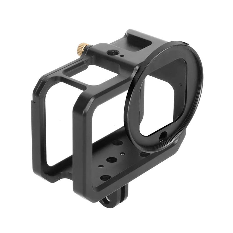 Aluminium gehäuse für Gopro Hero 13 12 11 10 schwarzer Kamera käfig Rig Schutz gehäuse rahmen Form montierter Kalt schuh 52mm Filter halterung – Detail 13