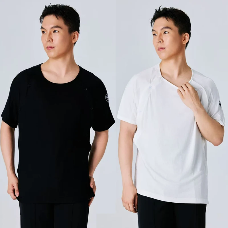 Adults Ballroom Dance Practice Top Men'S Short Sleeves Modern Dancing Tops Male Tango Latin Dance Competition Wear SL16208