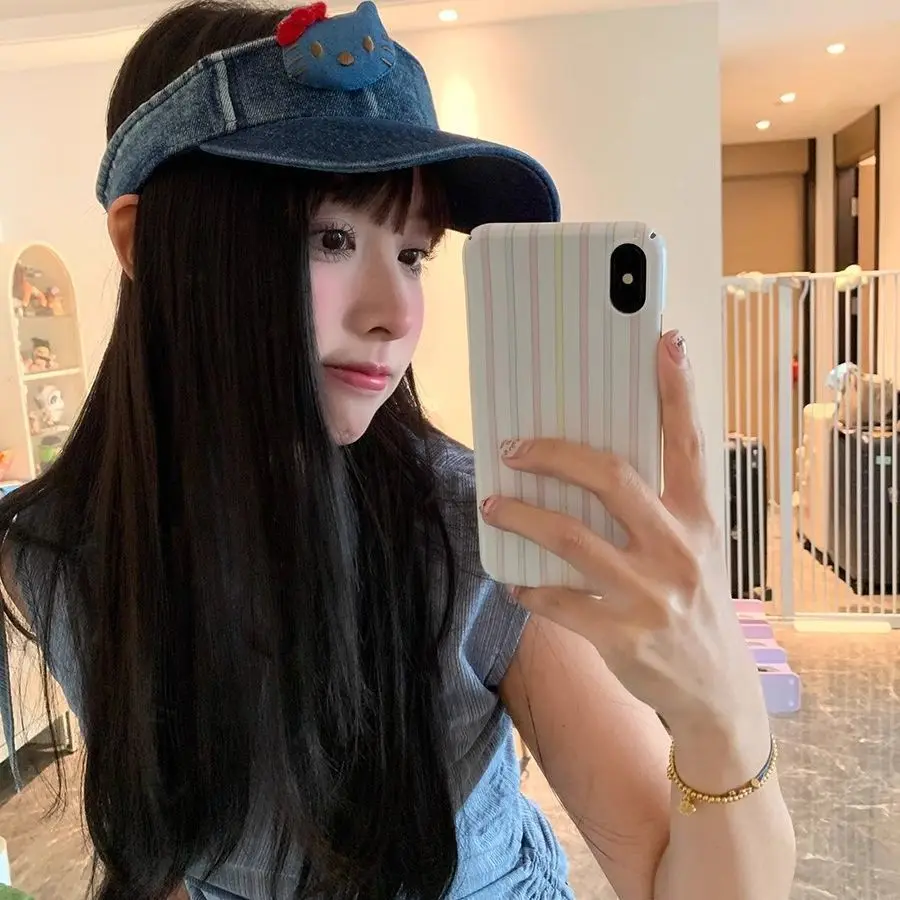 2025 لطيف الكرتون القط الربط قبعة رعاة البقر فارغة أفضل قبعة الربيع والصيف تنفس غير خانق قبعة الشمس التخييم عطلة قبعة الشمس