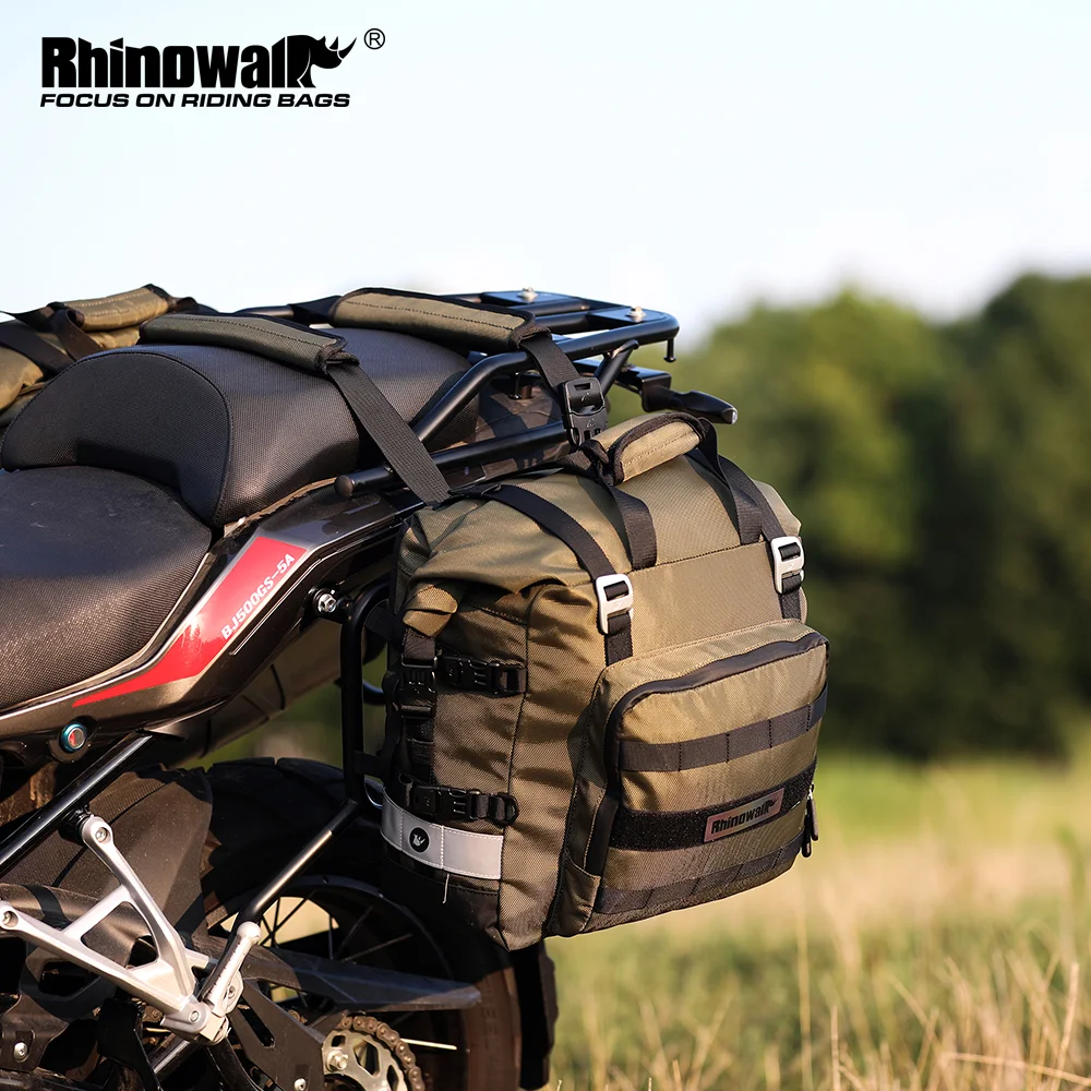 

Rhinowalk Motorcycle SaddleBag Universal 20L-30L Motorbike Side Bag 100% Waterproof Removable Inner Bag Travel Luggage Accessory