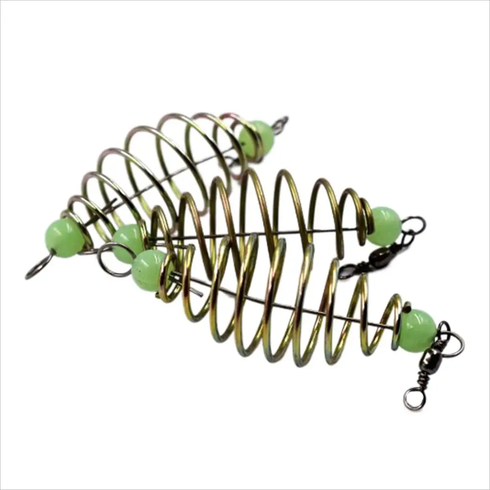 Luminous Bead Fishing Bait Spring Fishing Swivels Fishing Lure Spring Fishing Feeder Golden Stainless Steel Lure Inline Hanging