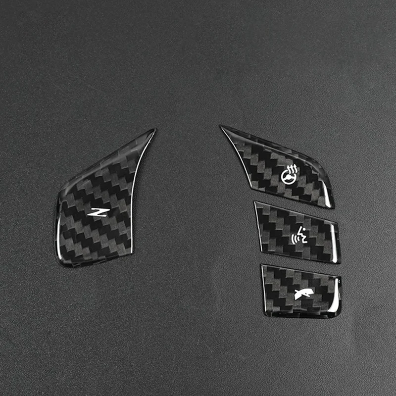 Car Carbon Fiber Steering Wheel Button Sticker Trim Cover For Chevrolet Corvette C8 2020-2023 Heated Button Decal