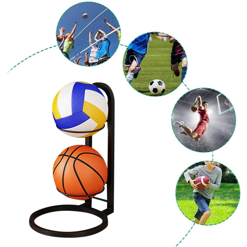 Basketball Volleyball Football Holder Iron Stand Display Ball Storage Multi-Layer Space Saving Storage Rack Indoor Outdoor