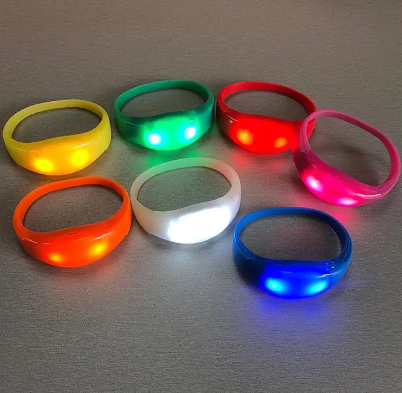 Imagem -03 - Led Light up Pulseira de Silicone Pulseira Piscando Festa Rave Concerto Favores de Aniversário Atmosfera Adereços Bar Props 25 Pcs