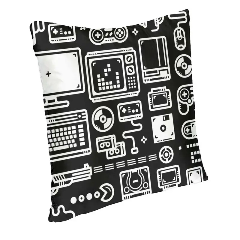 Retro Gamer Video Game Consoles Cushion Covers 40x40cm Velvet Controllers Joysticks And Gamepads Pillow Case for Sofa Pillowcase