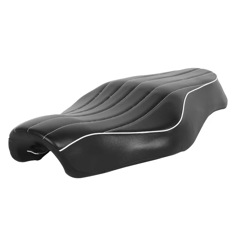 

Прочное сиденье для водителя и пассажира мотоцикла с белой полосой — совместимо со Forty Eight, Iron, Nightster, XR1200X —