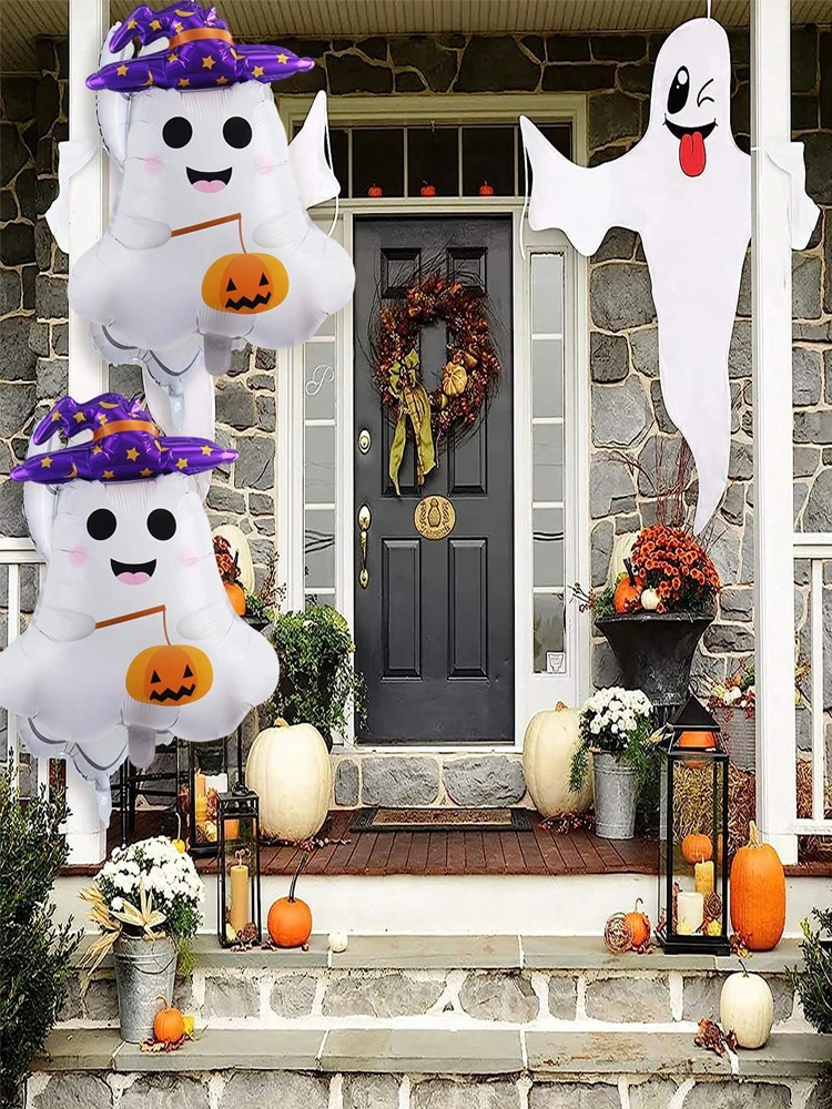 1pc Halloween Ghost Balloon Pumpkin Halloween Theme Party Balloon Ghost Theme Birthday Haunted House Room Decoration