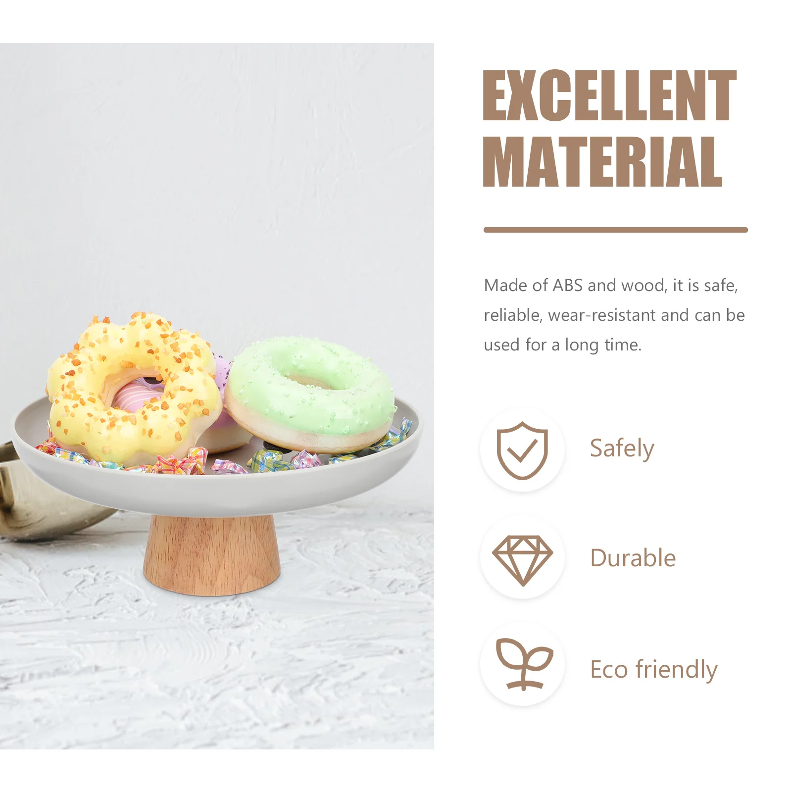 

Wooden Dessert Tray Footed Stand Food Display Plate For Wedding Party Kitchen Restaurant Picnic Use Wood Serving