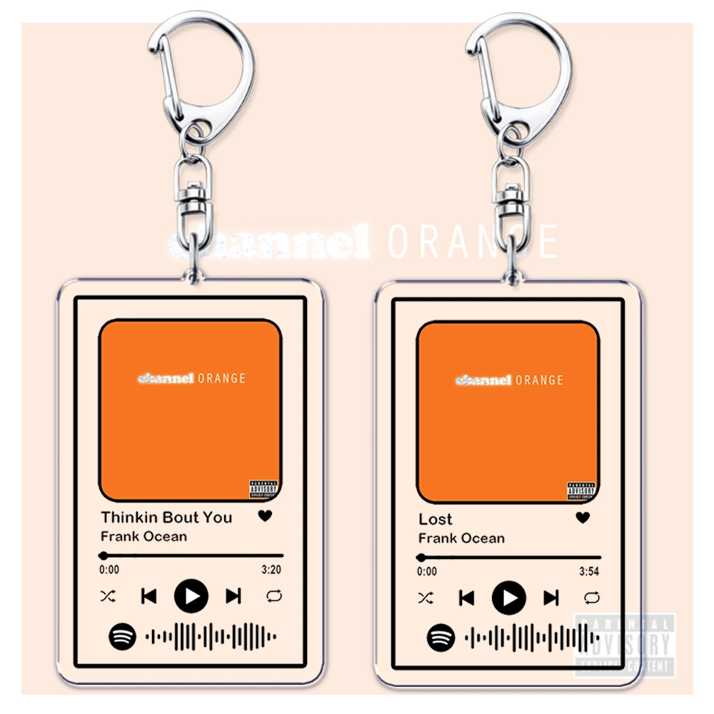 Hot Singer Frank Ocean Music Keychains for Women Accessories Bag Channel ORANGE Album Songs Code Keying Jewelry Fans Gifts