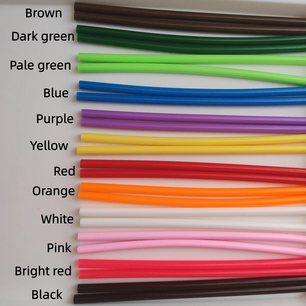 12-color Optional Hot Glue 7x200mm High Saturation Solid Color Glue Gun Adhesive rods 10Pcs