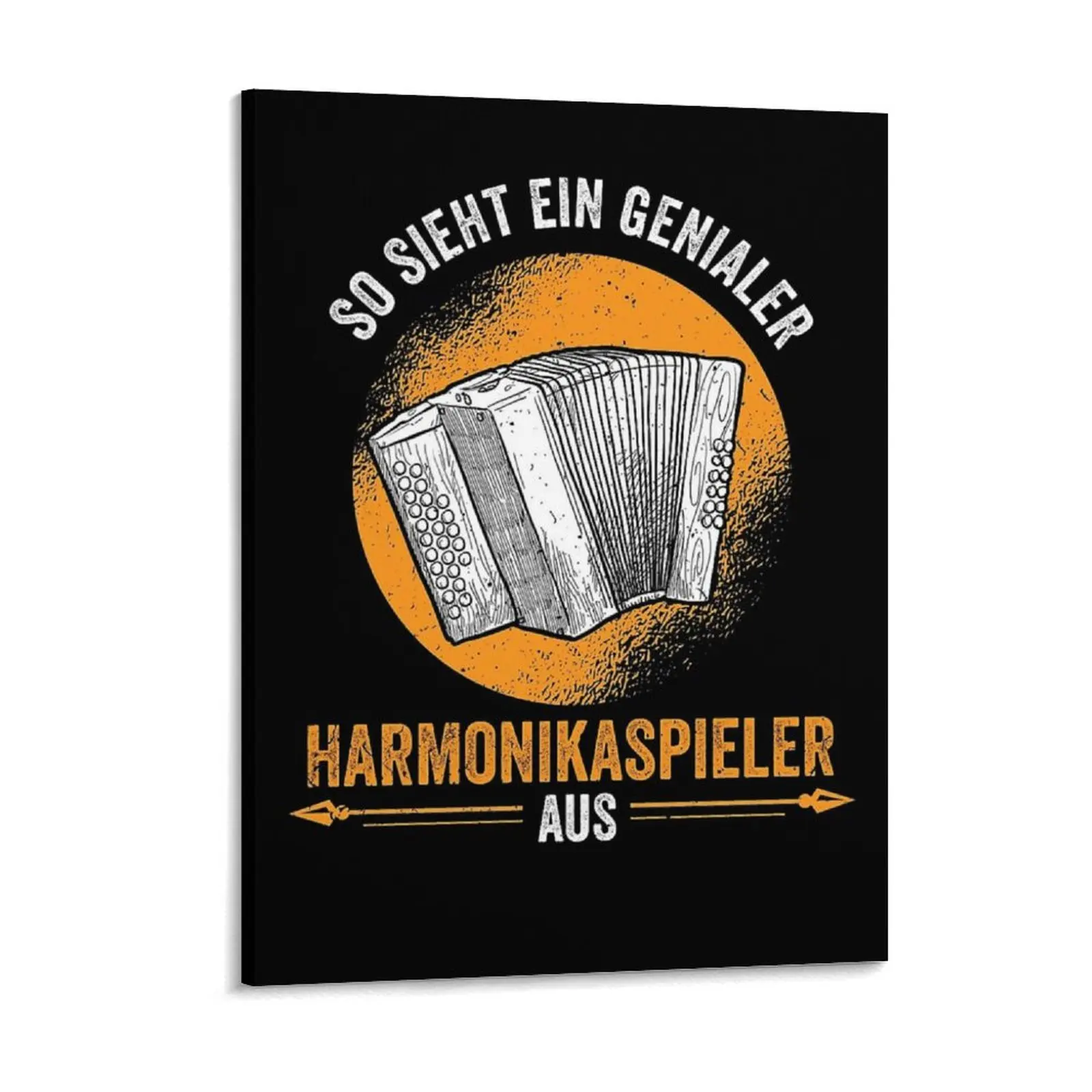 Harmonica Player Gift Accordion Canvas Painting Garage Painting Funny Plaques Create Framed Wall Paintings