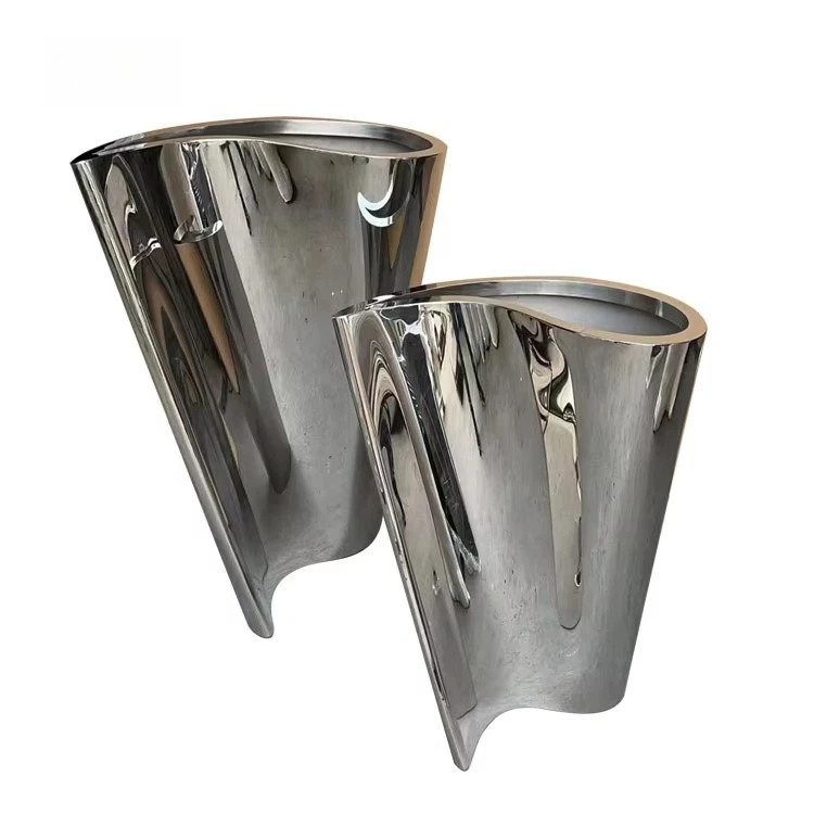 

yl-Art Deco Stainless Steel Floor Vase Wedding Indoor/Outdoor Use Mirror Finish Custom Design@