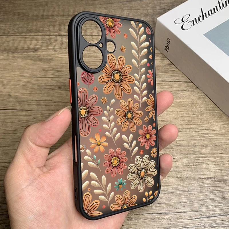 حافظة لهاتف آيفون 17 برو ماكس بألوان مائية مطبوعة على شكل زهرة هجينة من البولي يوريثان + غطاء كمبيوتر لهاتف آيفون 13 15 14 12 11 17 إير فوندا آيفون 16 برو ماكس #5