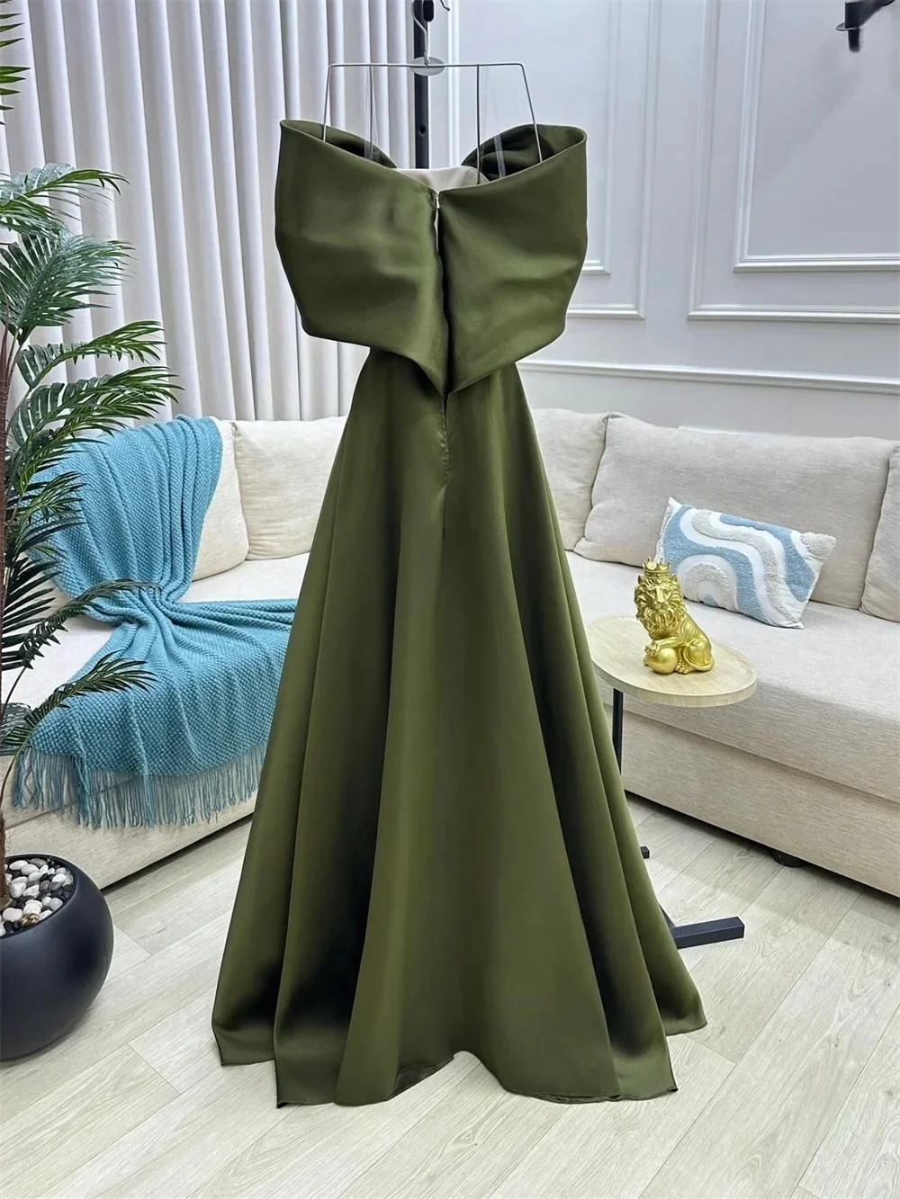 فساتين سهرة حلوة أنيقة باللون الأخضر مطرزة طويلة مناسبة مخصصة للحفلات الراقصة للجنسين جيرسي ريترو دبي فستان زفاف مخصص #3