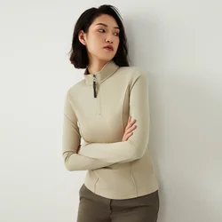 K2538W High quality slim new luxury women's clothes acetate wool turtle neck long sleeved sweatshirt